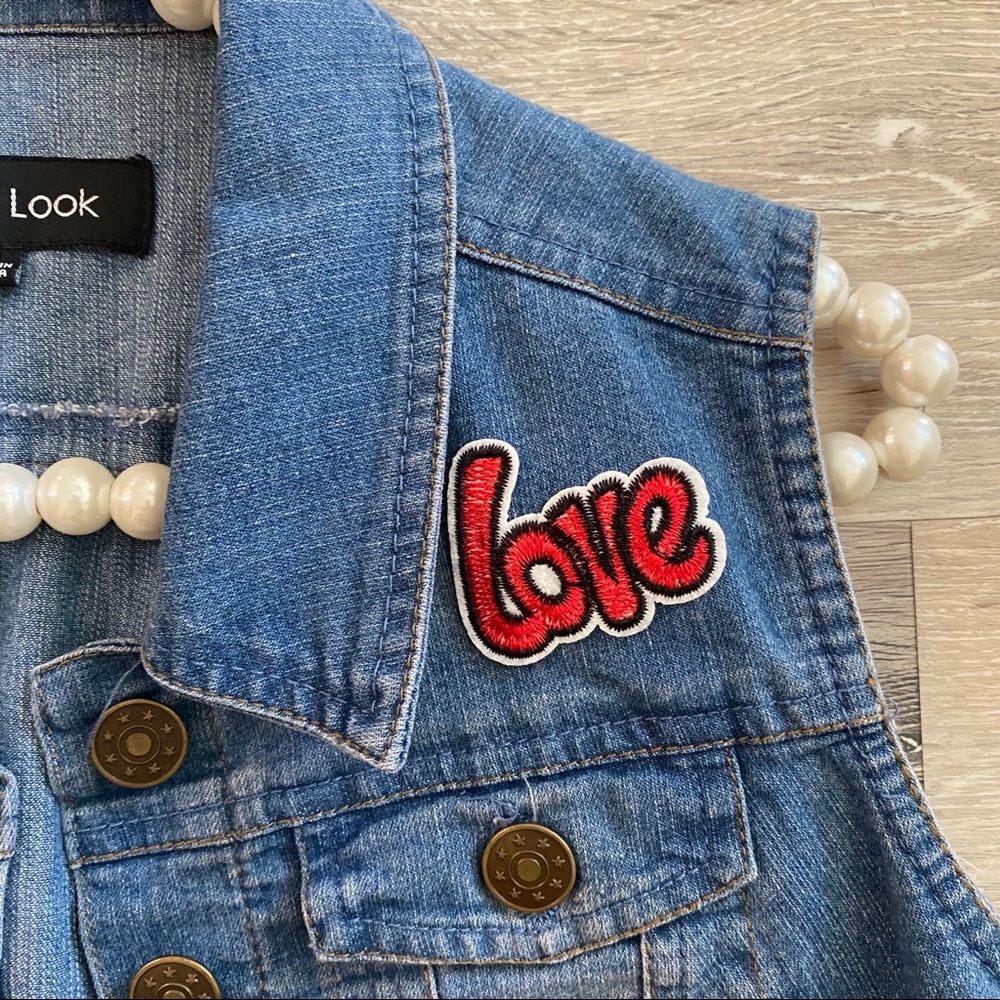 Valentines Day Jean vest - Picture 3 of 9
